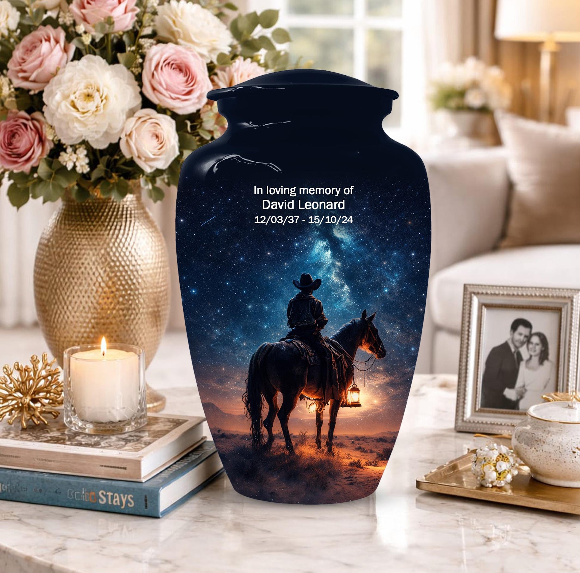 Western Cowboy Urn For Dads Ashes - Dallas Cowboys Mini Urns For Adult Male