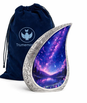 Star Galaxy Urn For Ashes - Decorative Teardrop Urns For Adult Mom and Dad