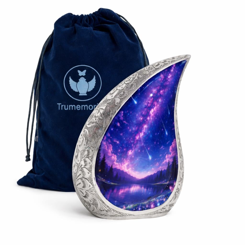 Star Galaxy Urn For Ashes - Decorative Teardrop Urns For Adult Mom and Dad
