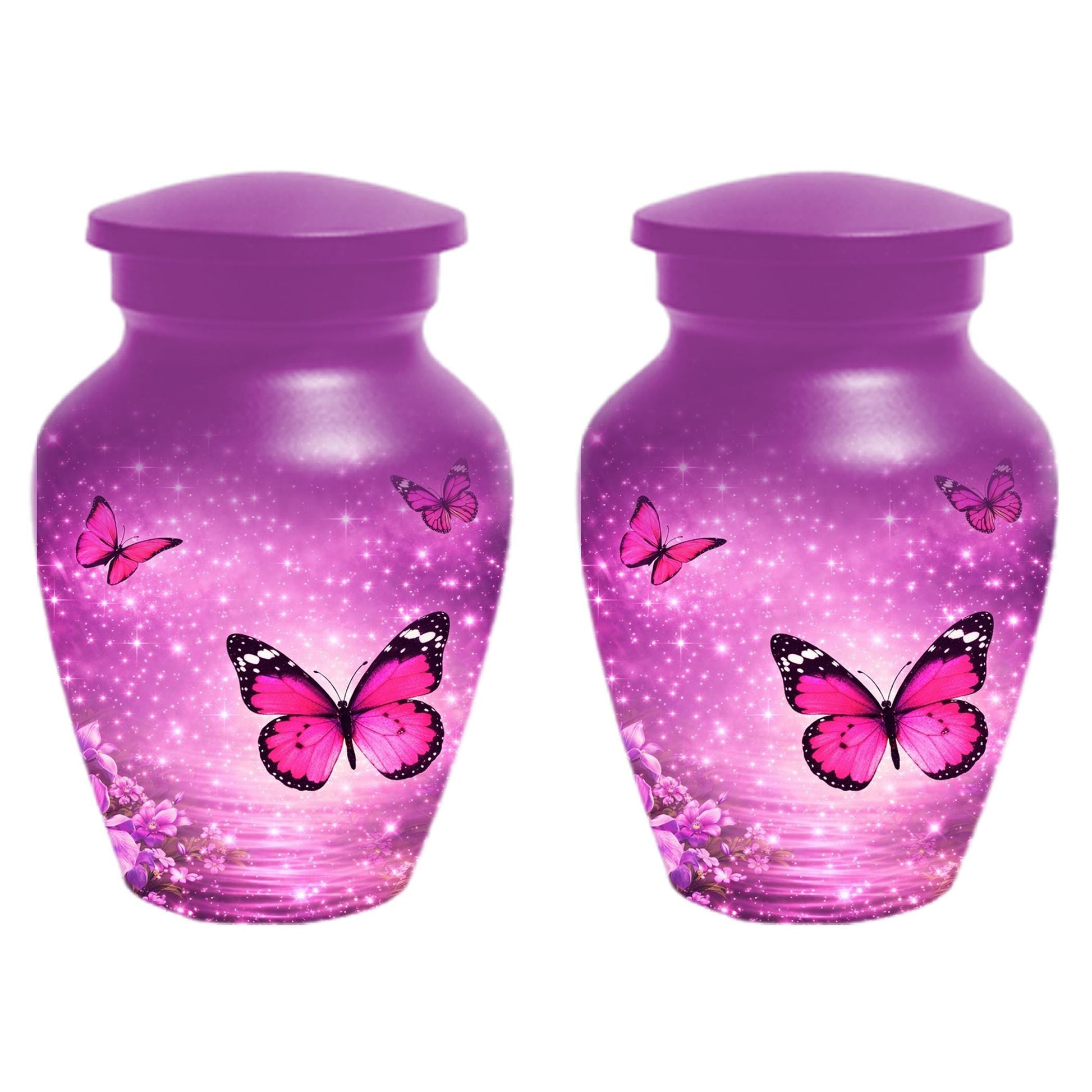 Pink Butterfly Urn For Women Ashes - Personalized Mini Urns For Adult Female