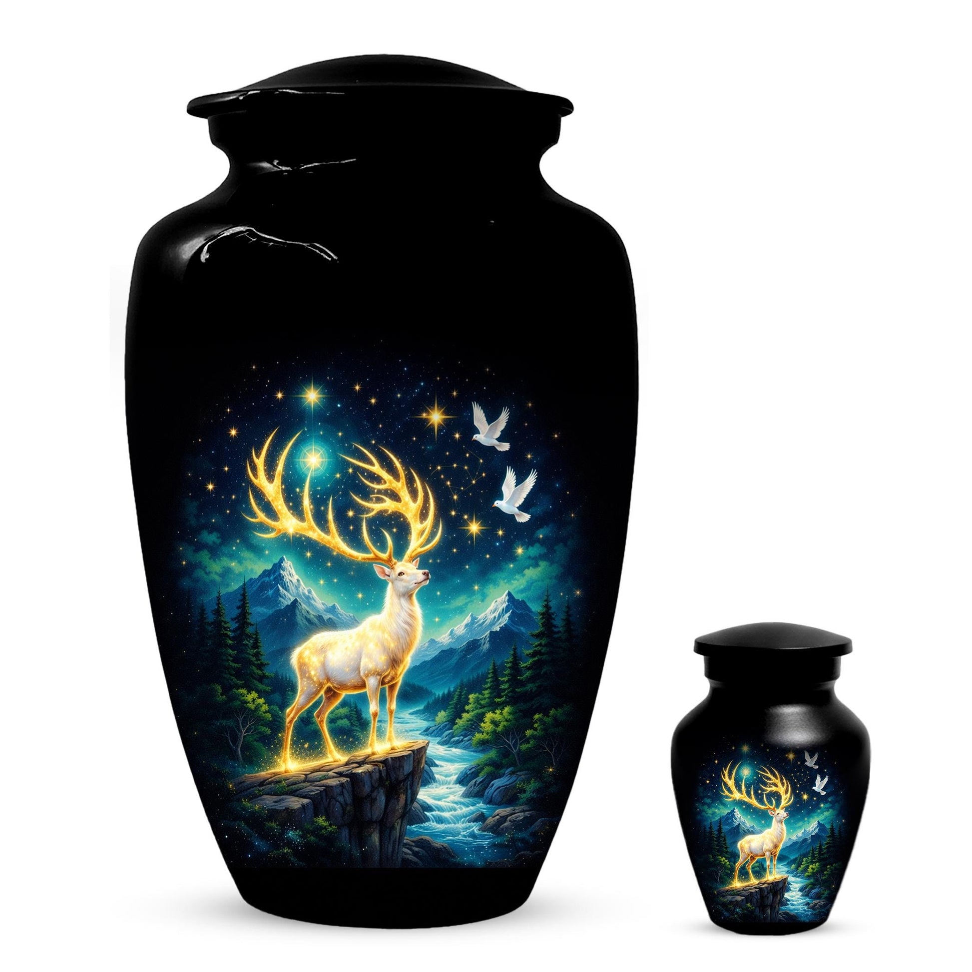 Deer Urn For Human Ashes - Forest Animal Cremation Urns For Male and Female