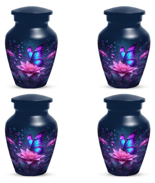Blue Butterfly Urn For Mom Ashes - Lotus Flower Cremation Urns For Women