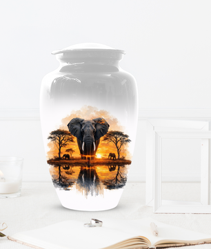 Personalized Elephant Urn for Ashes, Custom Safari Cremation Urn