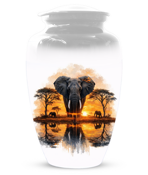 Personalized Elephant Urn for Ashes, Custom Safari Cremation Urn