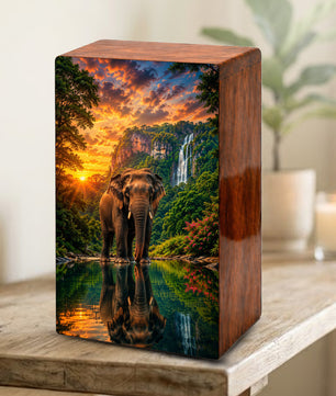 Elephant Urn For Ashes Male - Wilderness Forest Keepsake Memorial Urns