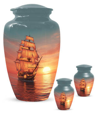 Sailing Ship Urns for Dad – Personalized KLeepsake for Dad | Nautical Memorial Urn for Father Ashes