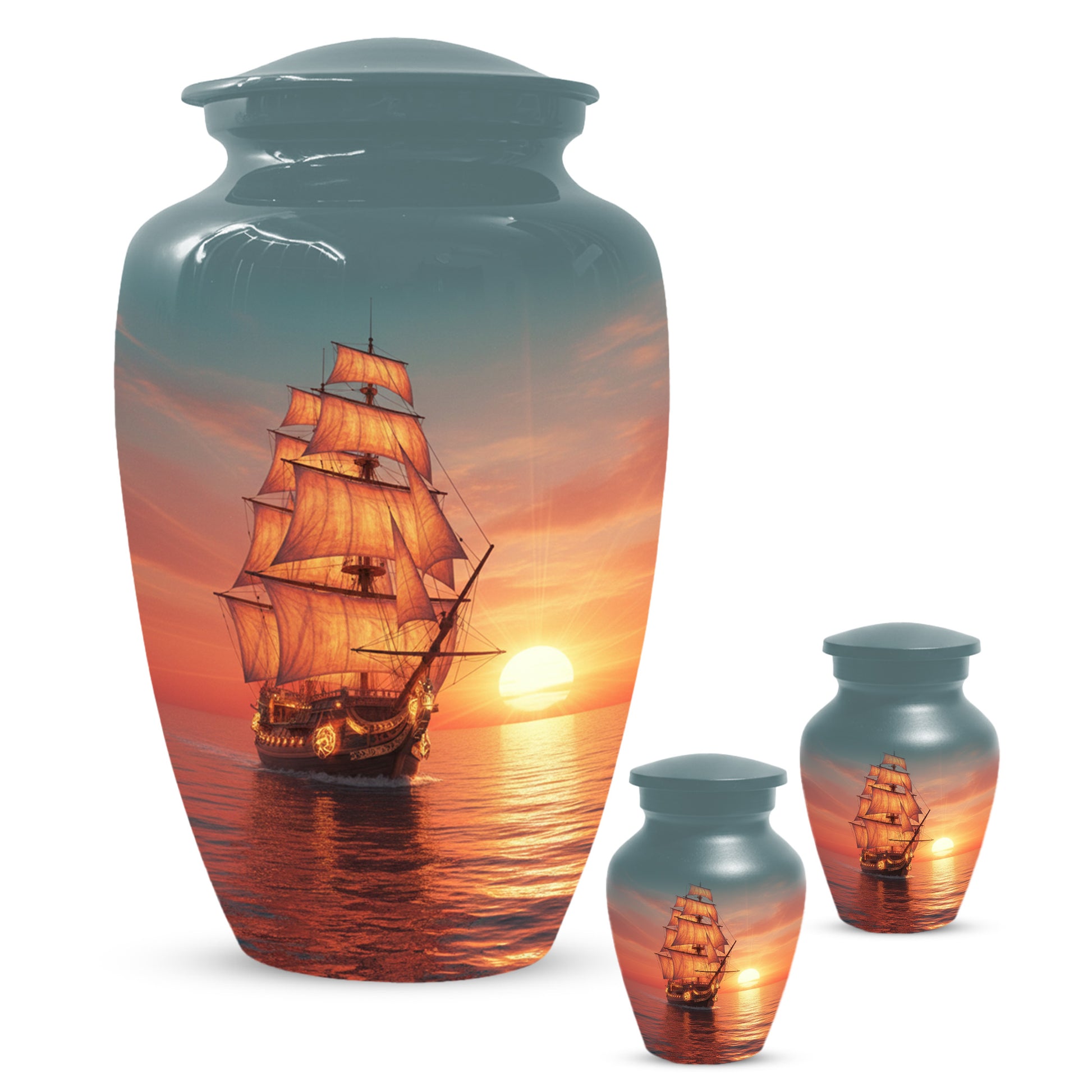 Sailing Ship Urns for Dad – Personalized KLeepsake for Dad | Nautical Memorial Urn for Father Ashes