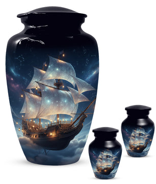Nautical Ship Urns for Dad –  Sailing Ship Memorial Urn for Father Ashes
