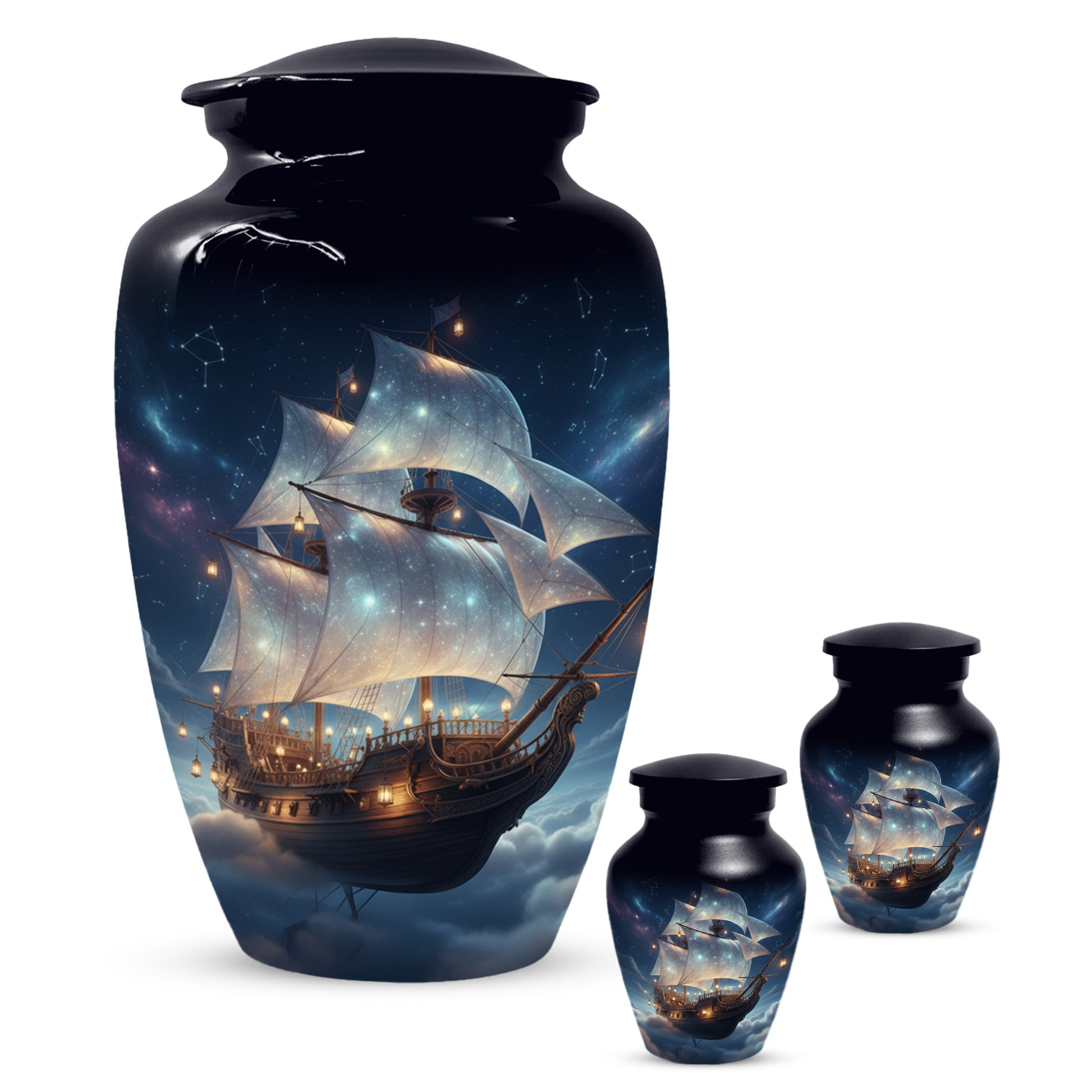 Nautical Ship Urns for Dad –  Sailing Ship Memorial Urn for Father Ashes