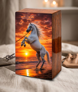 Horse Urn For Human Ashes - Sunset Beach Western Keepsake Urns For Adults