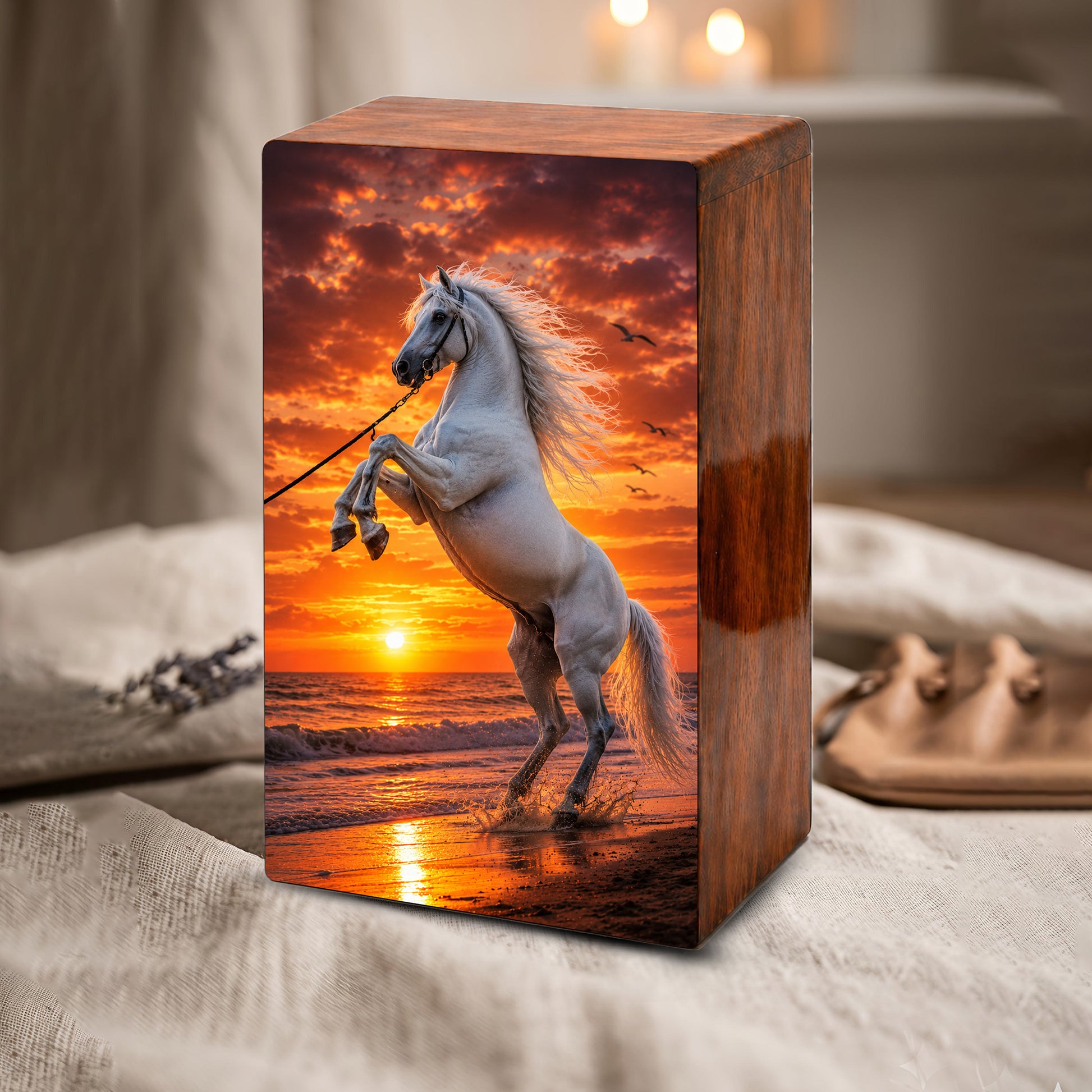 Horse Urn For Human Ashes - Sunset Beach Western Keepsake Urns For Adults