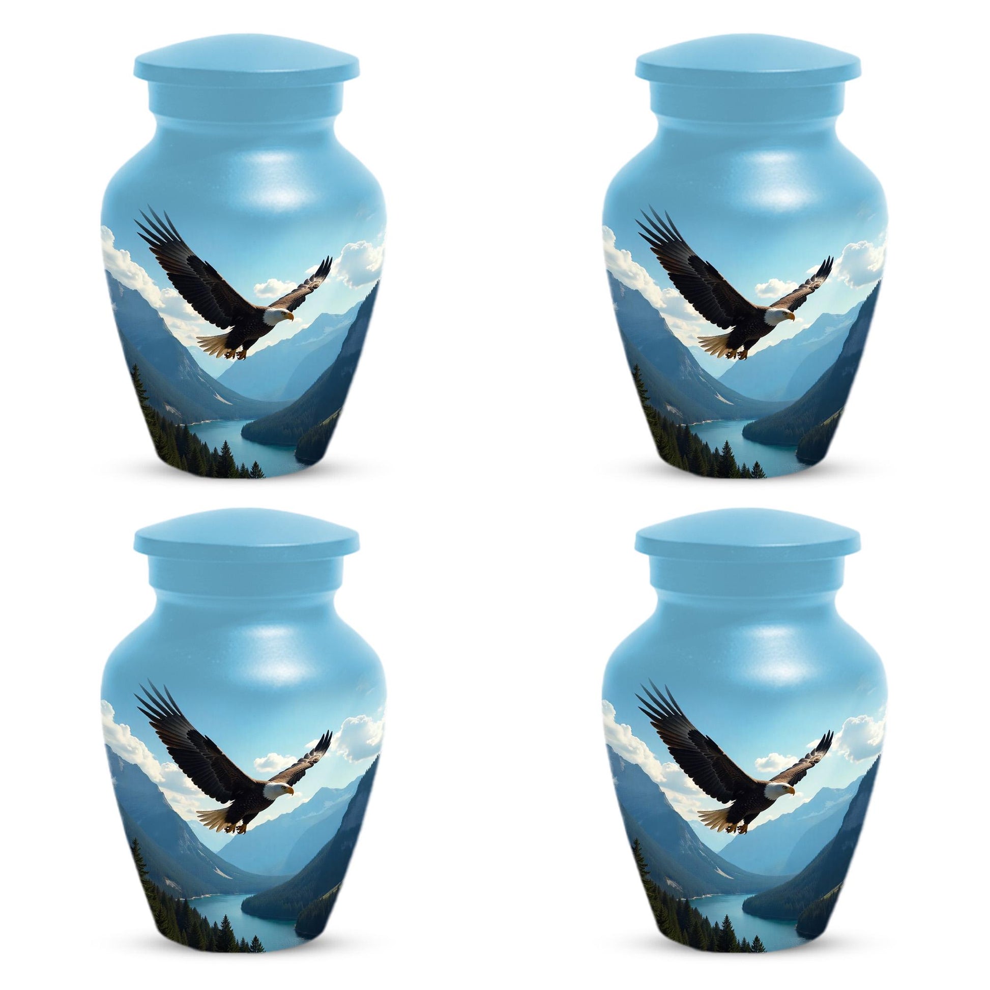 Personalized Eagle Urn - Patriotic Military Urn for Ashes, Burial Keepsake
