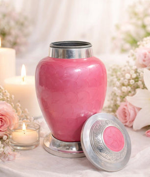 Pink Urn For Human Ashes - Personalized Large Cremation Urns For Adults
