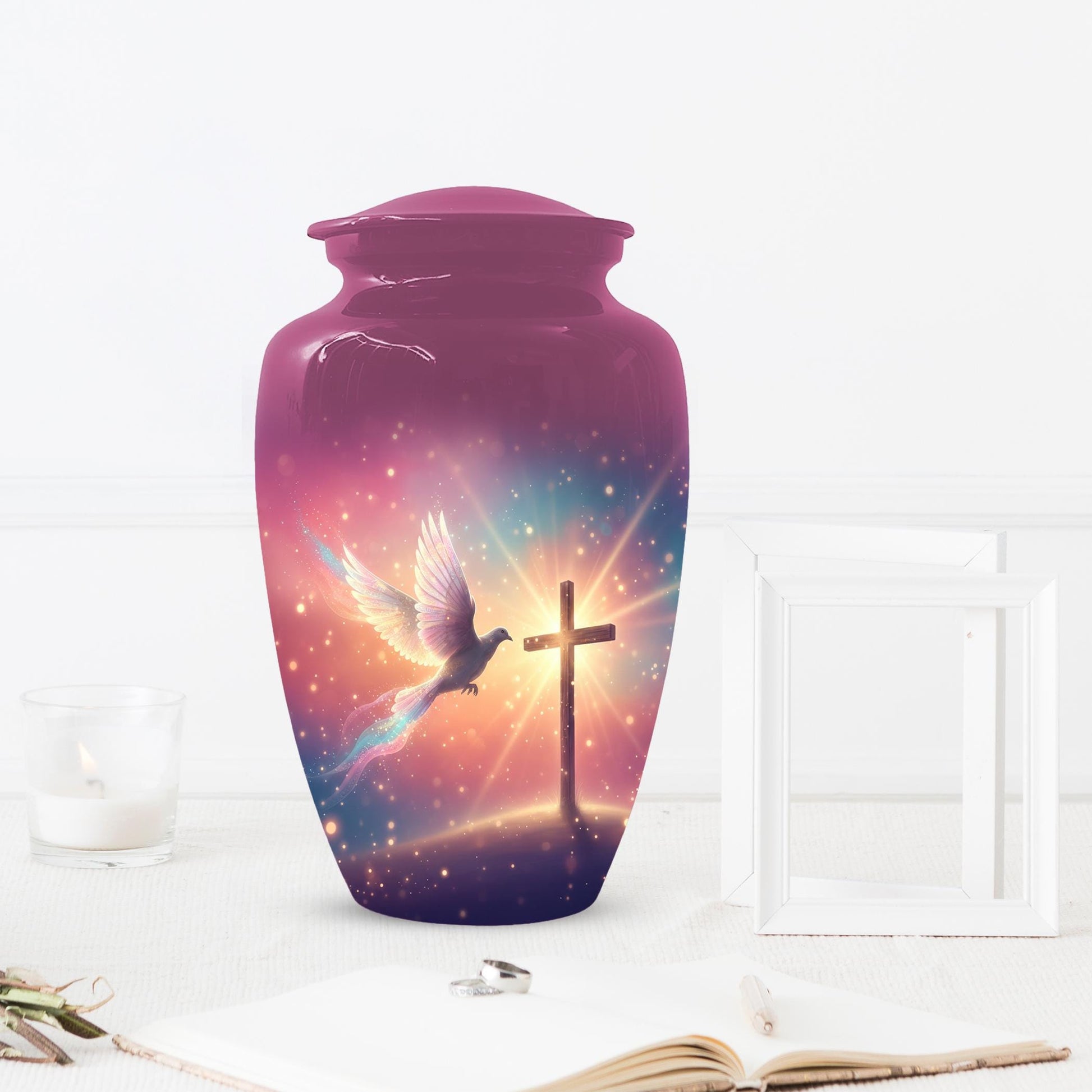 Dove Cremation Urn for Ashes - Cross Religious Urns For Male & Female Ash