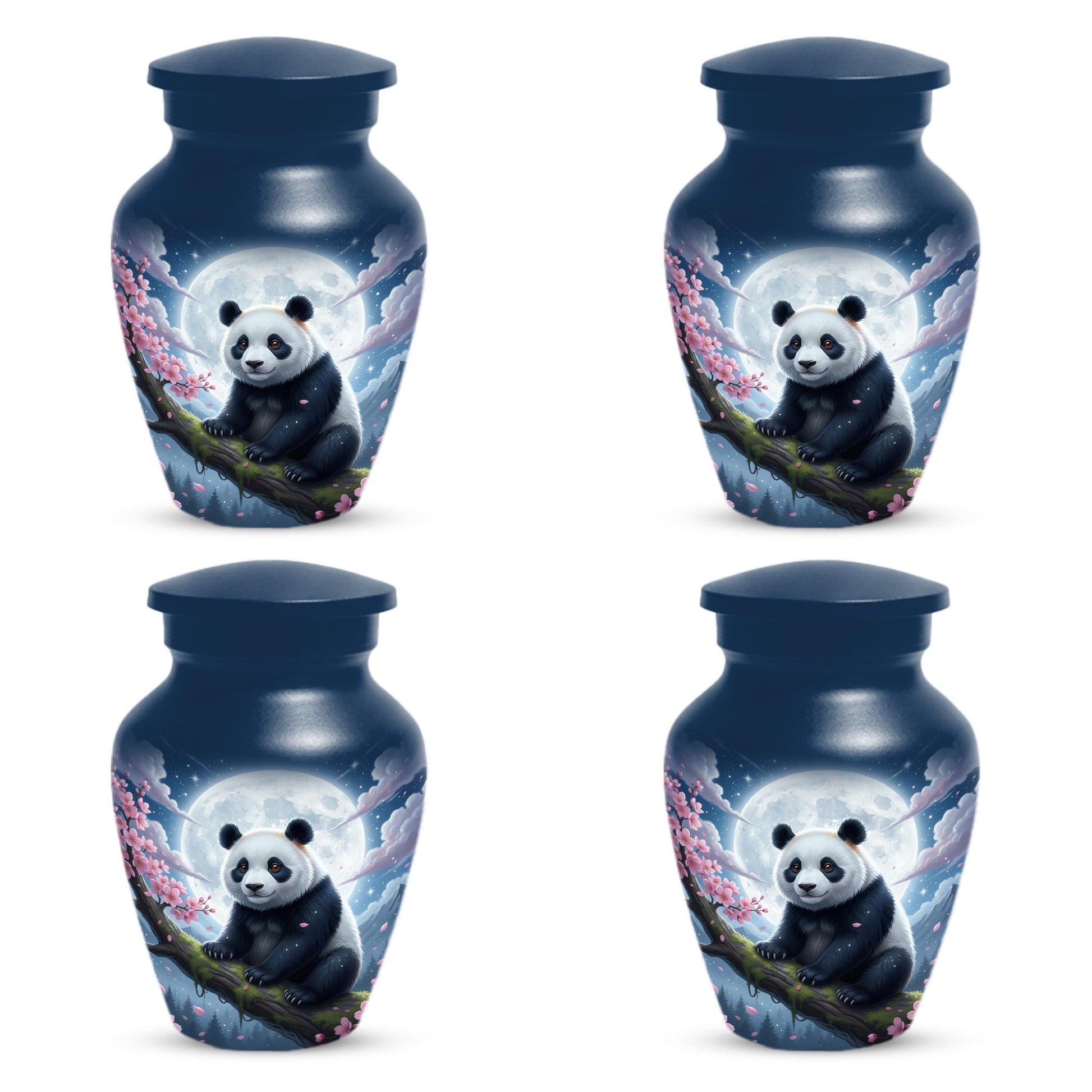 Panda Moonlit Urns For Human Ashes | White Moon Urn For Male and Female