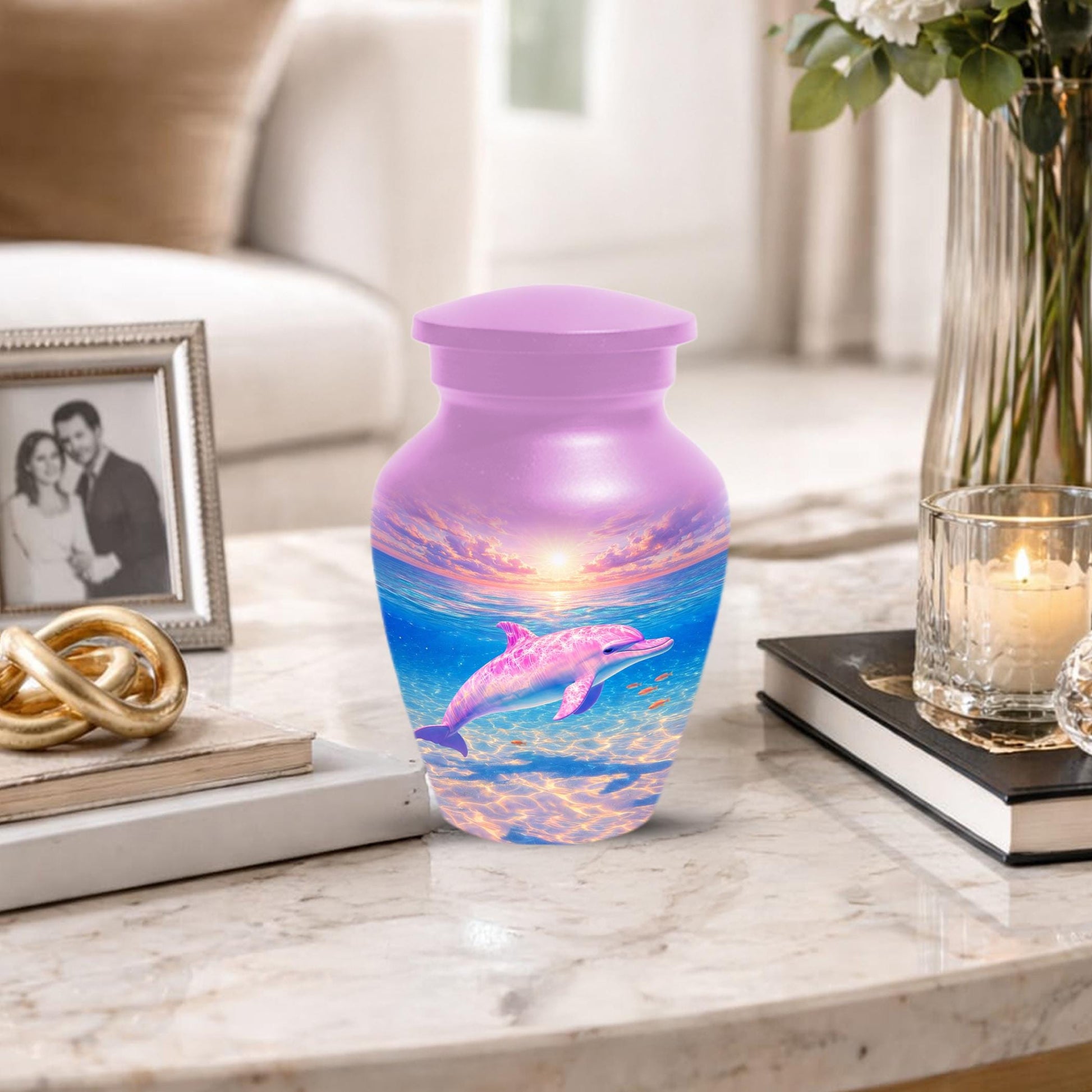 Dolphin Urn For Women Ashes - Pink Cremation Urns For Female