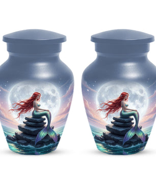 Mermaid Cremation Urn For Ashes Women | Fairy Small Keepsake Urns For Female