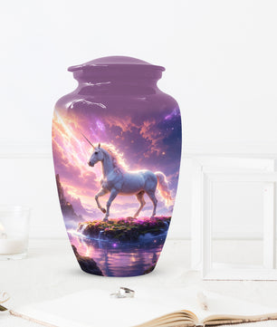 Personalized Unicorn Urn for Mom – Custom Fantasy Cremation Urn for Ashes