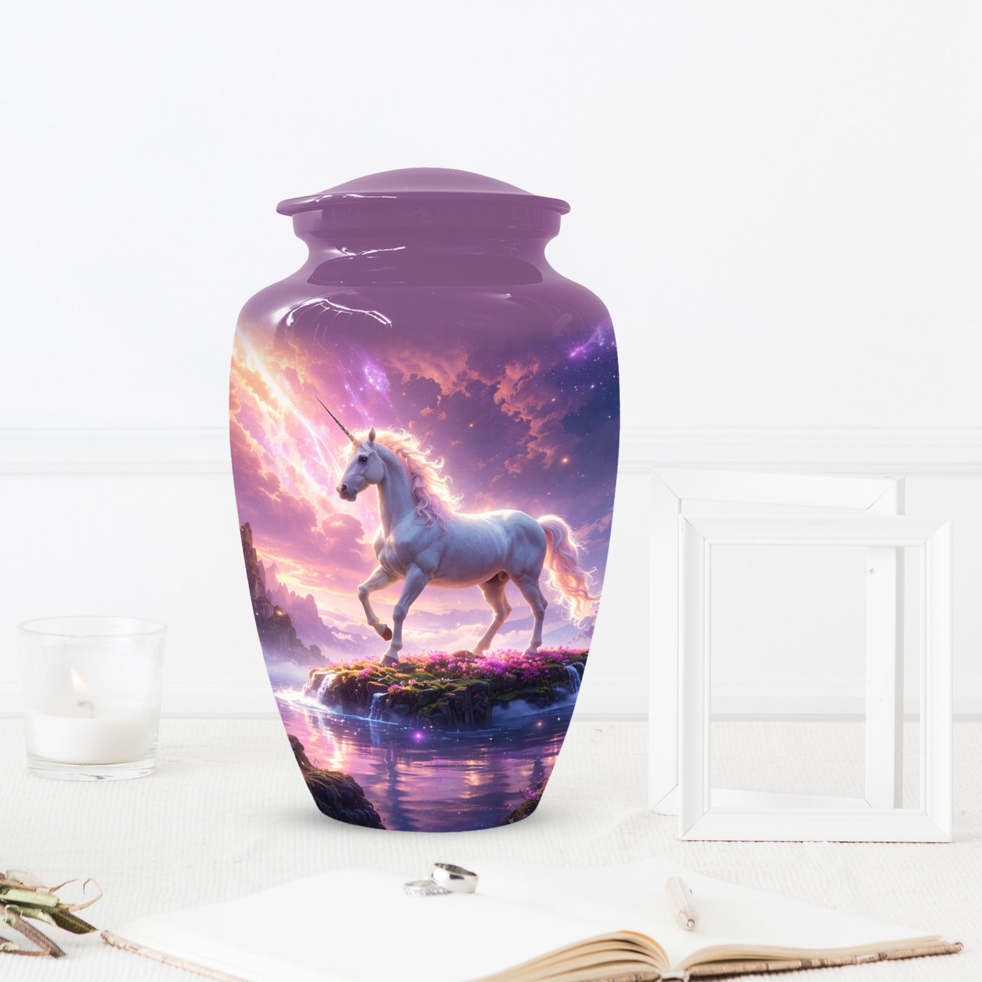 Personalized Unicorn Urn for Mom – Custom Fantasy Cremation Urn for Ashes
