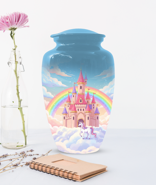 Unicorn Urn for Mom, Rainbow Cremation Urn, Custom Memorial Urn for Human Ashes,