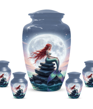 Mermaid Urn for Mom – Moonlit Mermaid Cremation Urns for Mother Ashes