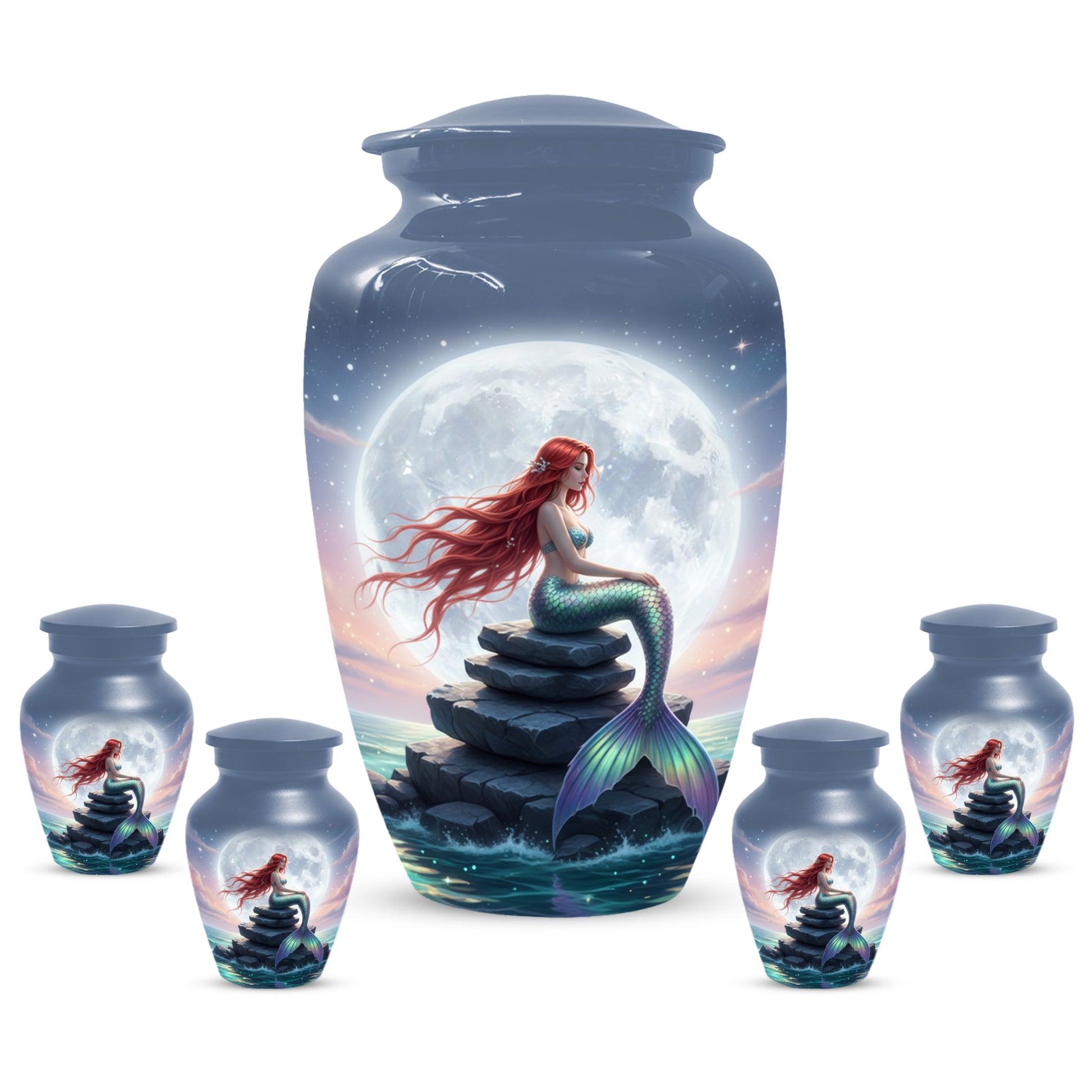 Mermaid Urn for Mom – Moonlit Mermaid Cremation Urns for Mother Ashes