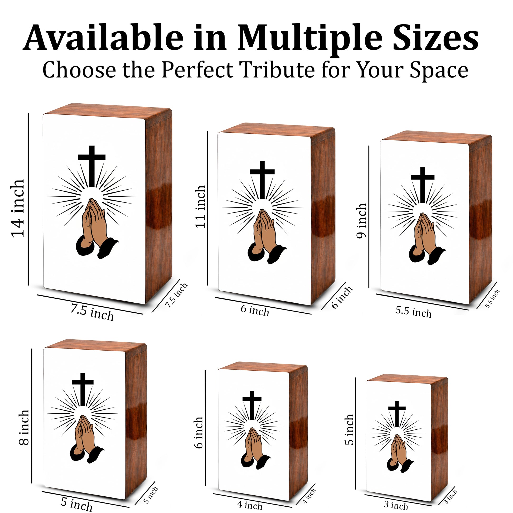 Praying Hands Cross Urns for Human Ashes - Religious Memorial Urn for Mom Dad