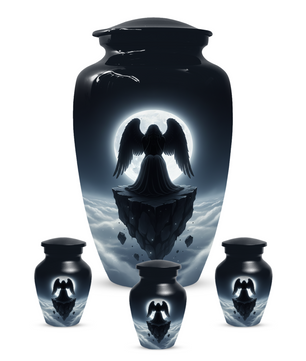 Personalized Angel Urn for Mom – Moonlight Guardian Angel Cremation Urn for Ashes