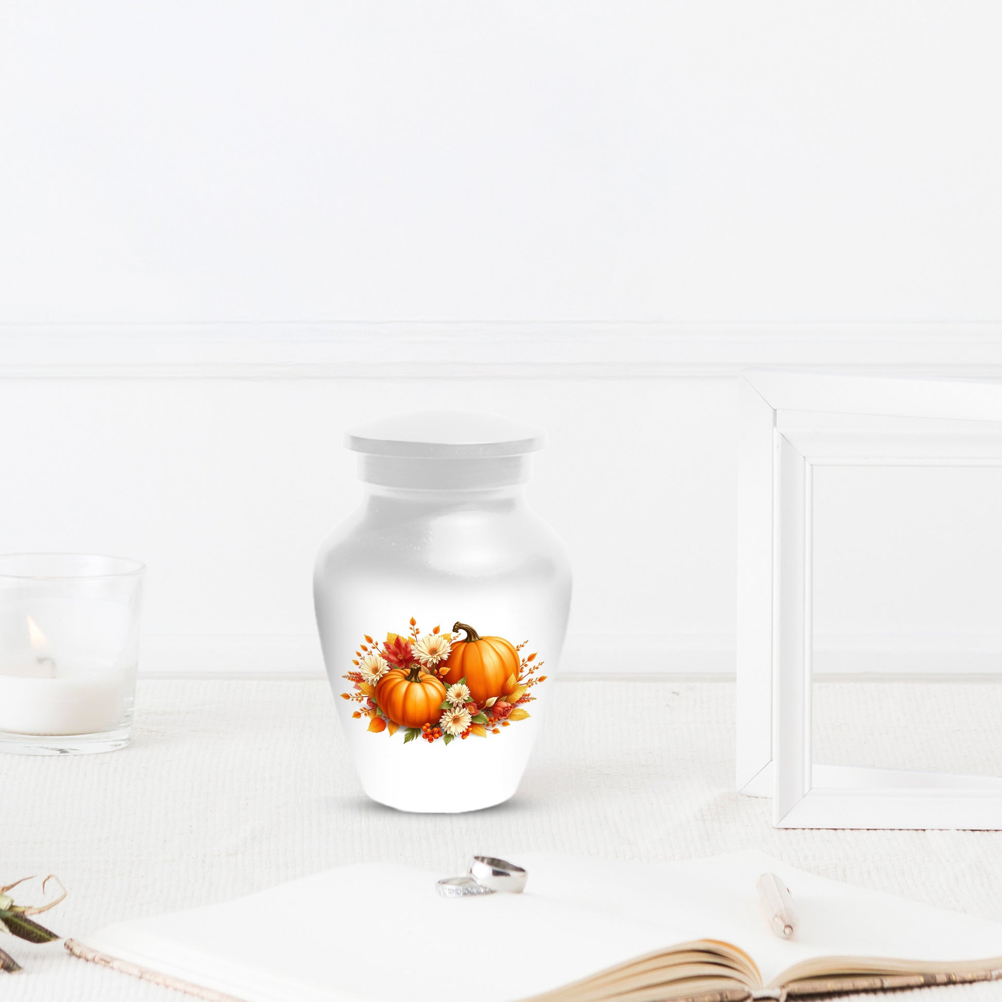 Pumpkin Floral Urn for Mom – Personalized Autumn Cremation Urns for Ashes