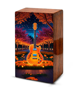 Guitar Wooden Urn for Ashes - Music Funeral Cremation Urn Box