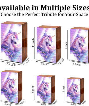 Purple Unicorn Urn for Ashes - Fairy Unicorn  Cremation Keepsake Urns Box