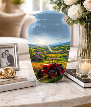 Farm Tractor Urn for Ashes- Personalized Country Memorial for Dad