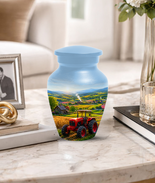 Farm Tractor Urn for Ashes- Personalized Country Memorial for Dad