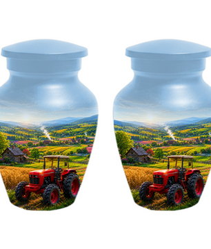 Farm Tractor Urn for Ashes- Personalized Country Memorial for Dad