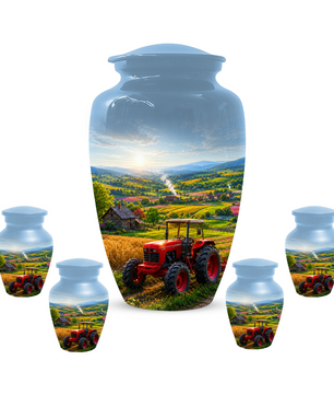 Farm Tractor Urn for Ashes- Personalized Country Memorial for Dad