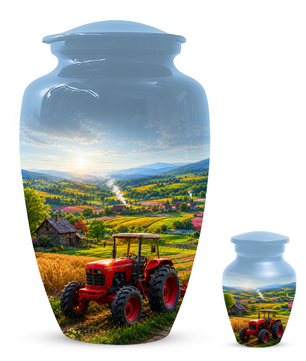 Farm Tractor Urn for Ashes- Personalized Country Memorial for Dad