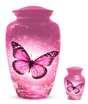 Butterfly Urn For Mom Ashes - Pink Cremation Urns For Adult Female