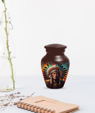 Native American Urn | Western Urns for Human Ashes | Large & Keepsake Sets
