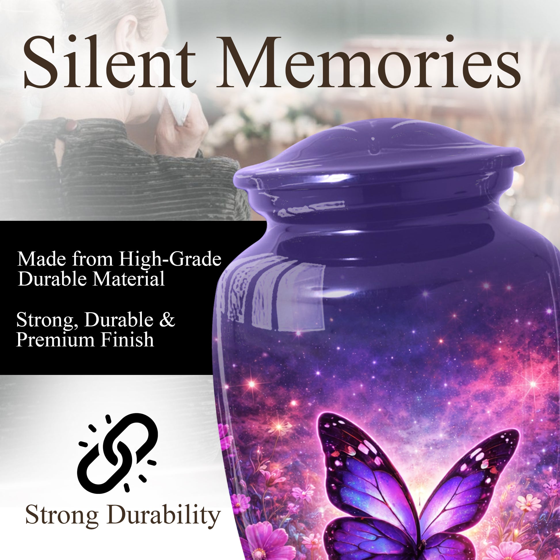Butterfly Urn for Mom | Butterfly Large  Urns for Human Ashes |Adult Female Cremation Urn