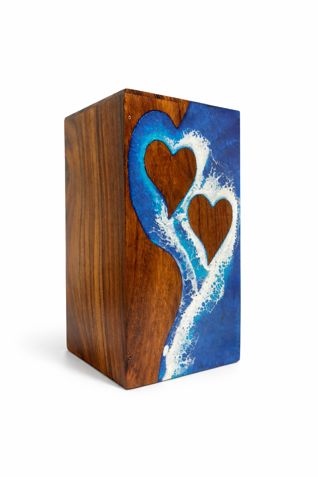 Ocean Wooden Urn For Human Ashes - Couple Urns Keepsake Box