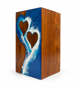 Ocean Wooden Urn For Human Ashes - Couple Urns Keepsake Box