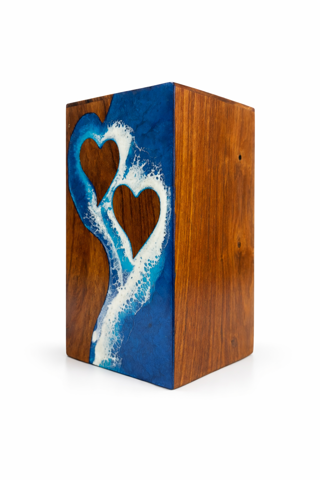 Ocean Wooden Urn For Human Ashes - Couple Urns Keepsake Box