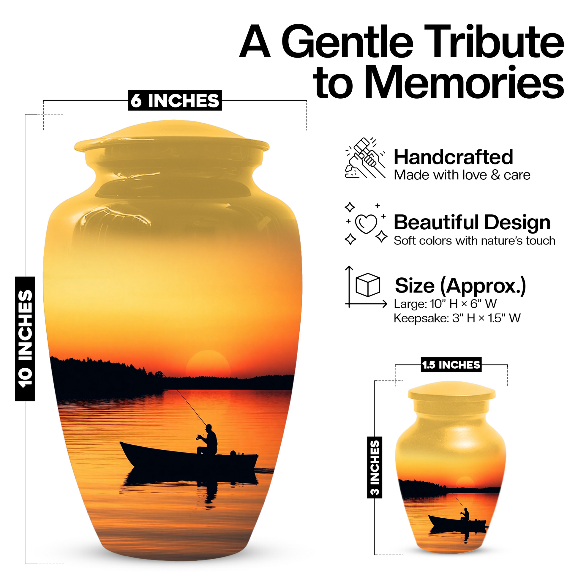 Fishing Urn for Human Ashes | Personalized Memorial Urn