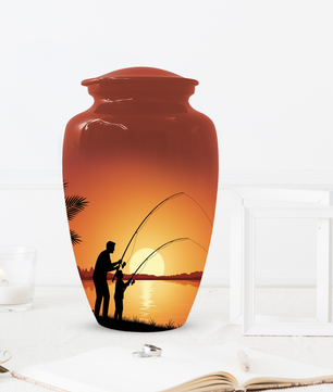 Fishing Urn for Dad, Gone Fishing Urn, Personalized Cremation Urn for Human Ashes
