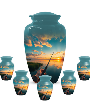 Fishing Urn for Human Ashes | Personalized Gone Fishing Memorial Urn