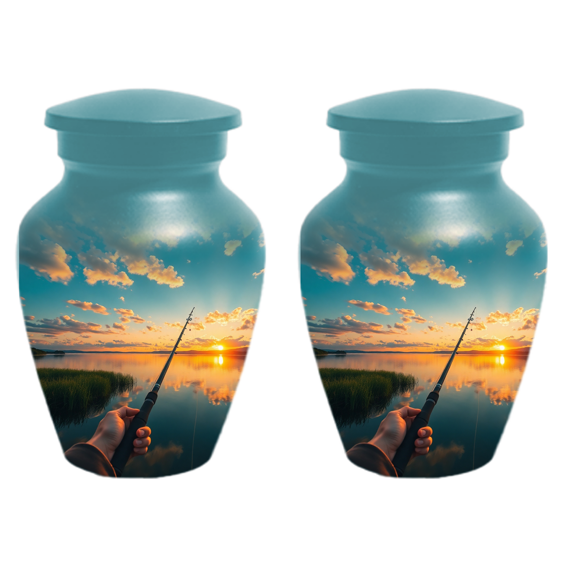 Fishing Urn for Human Ashes | Personalized Gone Fishing Memorial Urn