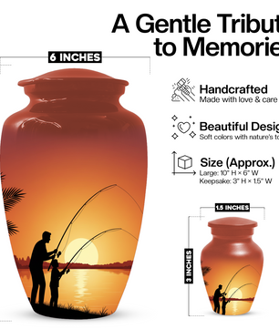 Fishing Urn for Dad, Gone Fishing Urn, Personalized Cremation Urn for Human Ashes