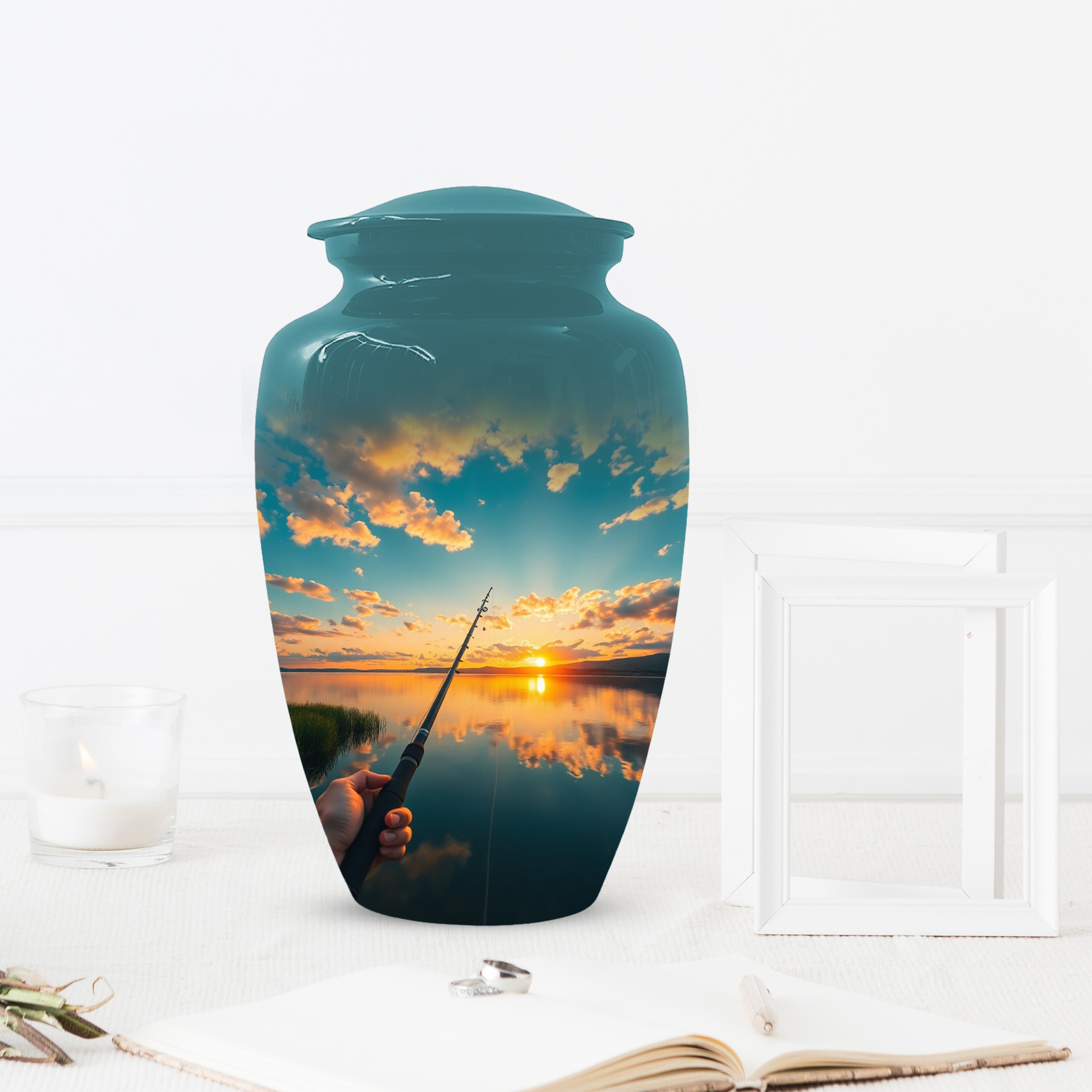 Fishing Urn for Human Ashes | Personalized Gone Fishing Memorial Urn