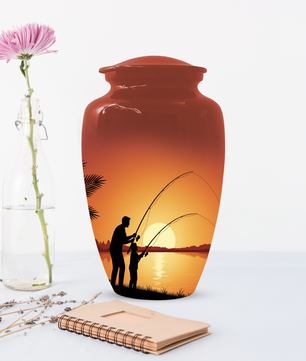 Fishing Urn for Dad, Gone Fishing Urn, Personalized Cremation Urn for Human Ashes