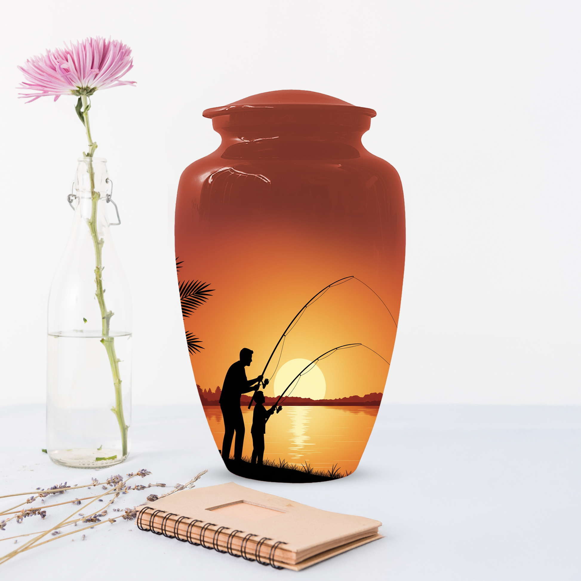 Fishing Urn for Dad, Gone Fishing Urn, Personalized Cremation Urn for Human Ashes
